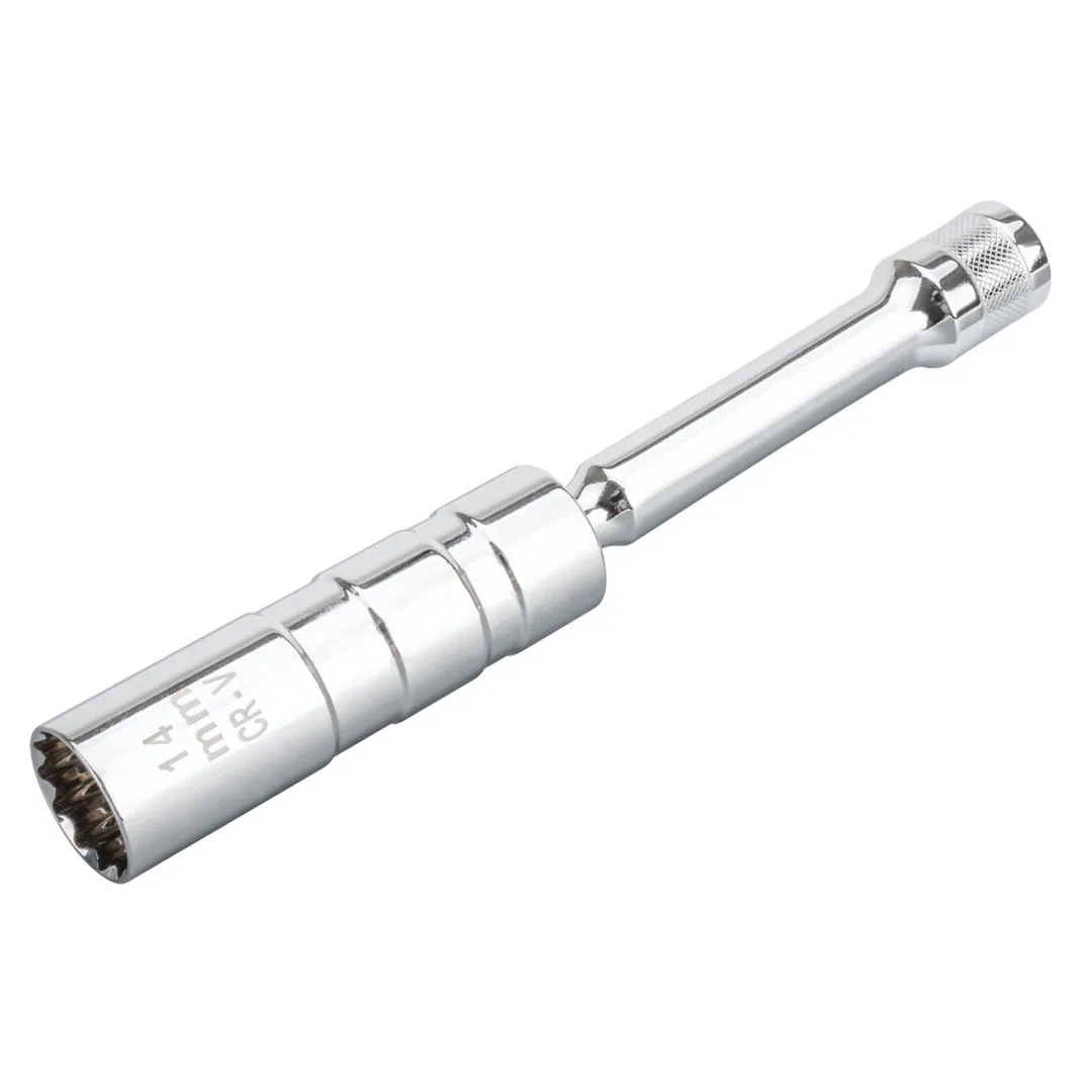 W80544 – PERFORM TOOL Spark Plug Socket, 3/8 Inch Drive 14 MM Polished Nickel Chrome Plated Finish Chromium-Vanadium ...